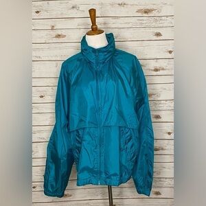 Vintage Eddie Bauer gorpcore blue vented windbreaker jacket Size XL